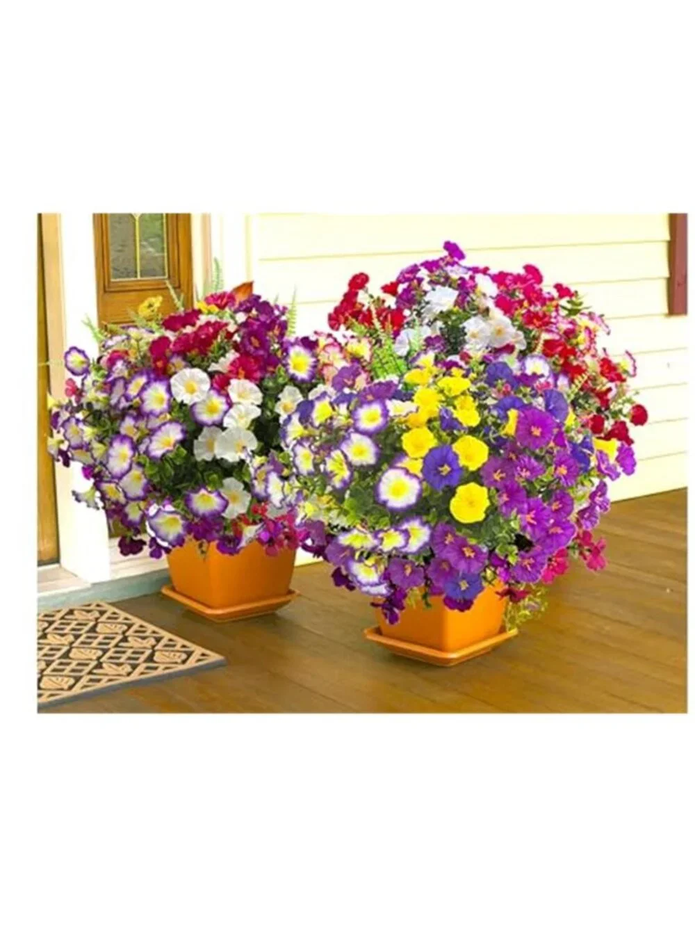 Fake Outdoor Flowers UV Resistant Faux Silk Morning Glory Spring Porch Decor 12